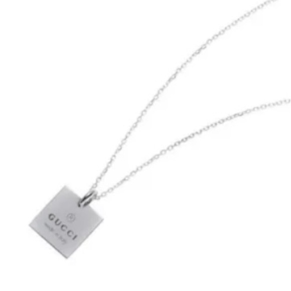 Gucci Sterling Silver 925 Square Pendant Necklace NIB - Picture 4 of 6